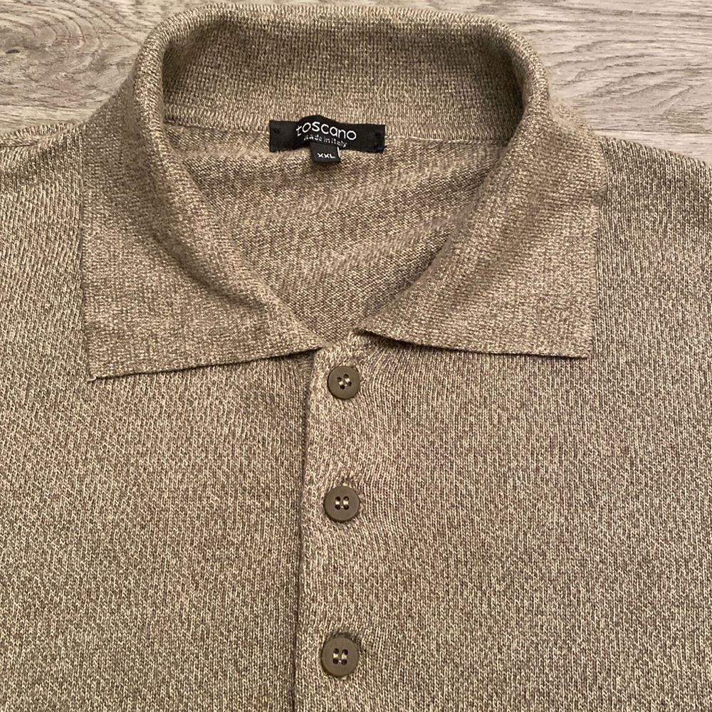 Toscano Italy Men's 1/4 Button Pullover Sweater Size XXL.